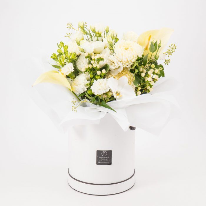 White Blooms Hat Box